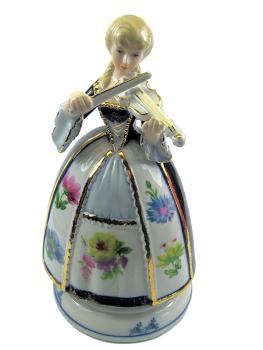 Porzellanspieluhr Violinenspielerin