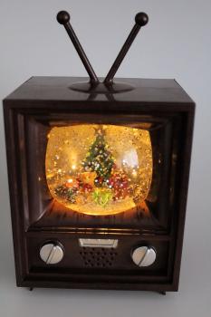 Spieluhr Fernseher mit Glitzerkugel