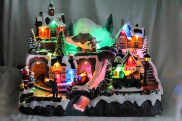 Spieluhr Winterszene mit Weihnachtsstadt