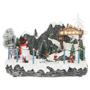 Spieluhr Winterszene mit Eisläufer