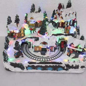 Spieluhr Winterszene mit Weihnachtsstadt