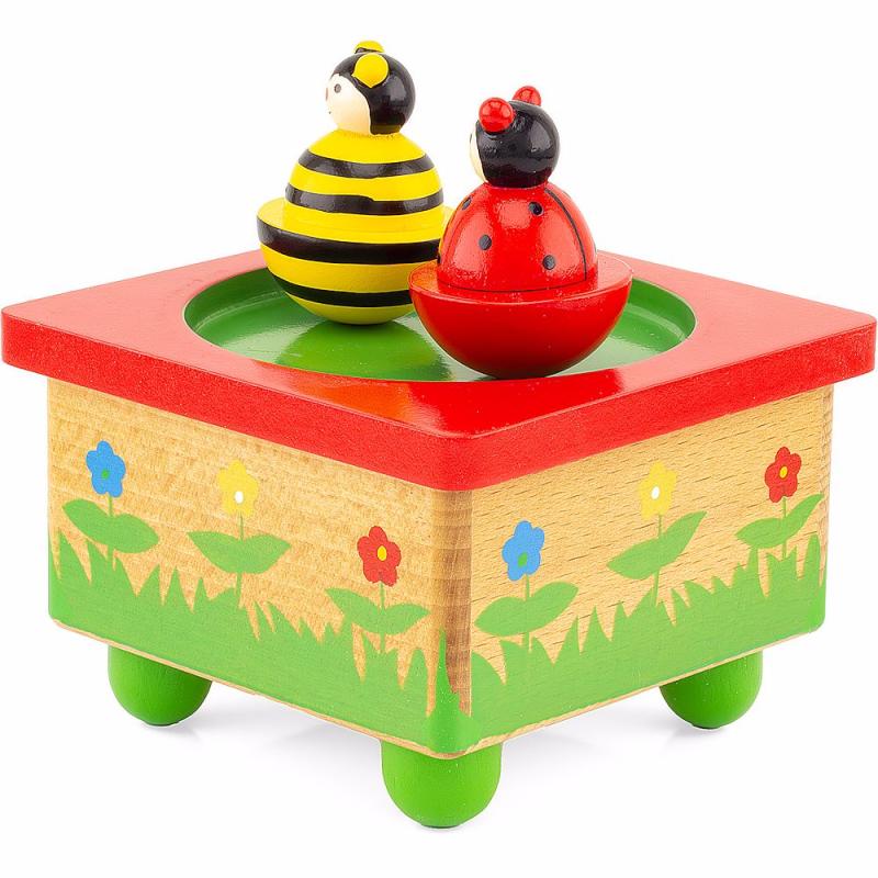 Tanzende Biene und Marienkäfer