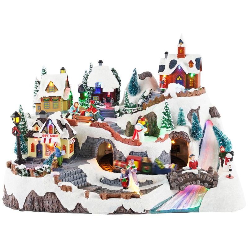 Spieluhr Winterszene mit Weihnachtsstadt