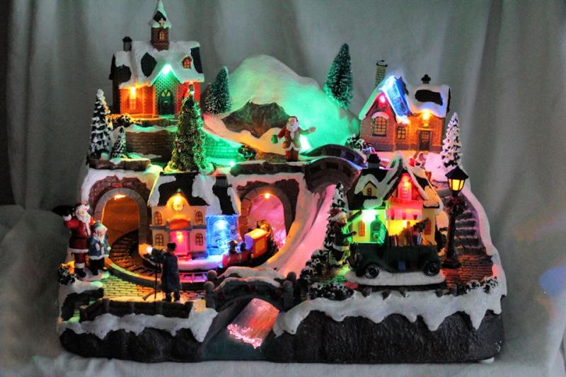 Spieluhr Winterszene mit Weihnachtsstadt