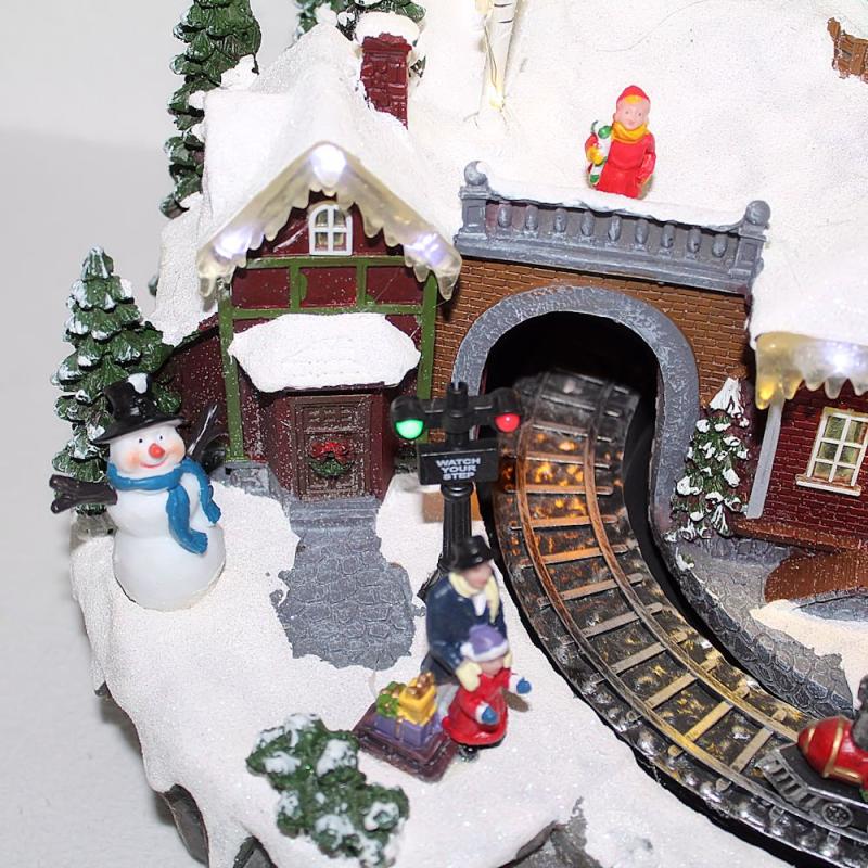 Spieluhr Winterszene mit Weihnachtsstadt