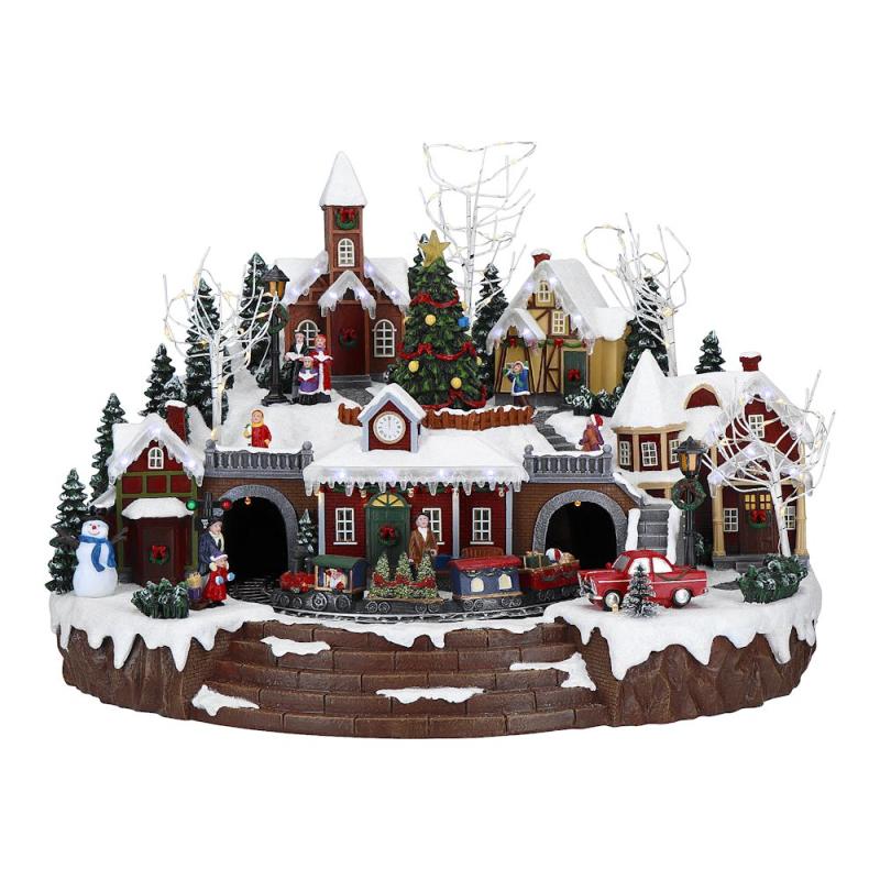 Spieluhr Winterszene mit Weihnachtsstadt